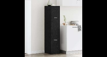 Apothekerskast Zwart Eiken 30x41x144,5 cm Bewerkt Hout