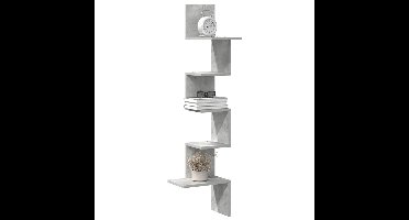 Hoekwandschap 32x32x127,5 cm bewerkt hout betongrijs