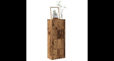 Boekenkast 40x24x102 cm bewerkt hout oud houtkleurig