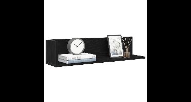 Wandschappen 2 st 75x16,5x16,5 cm bewerkt hout zwart