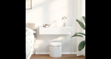 Wandschap met lades 80x33x17 cm bewerkt hout wit