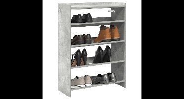 Schoenenrek 60x25x81 cm bewerkt hout betongrijs