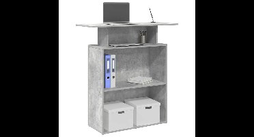 Receptiebalie 100x40x104 cm bewerkt hout betongrijs