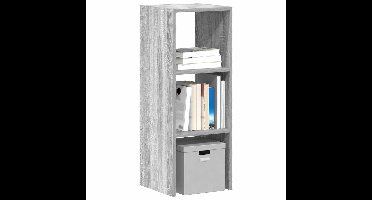 Boekenkast stapelbaar 30x30x80 cm bewerkt hout grijs sonoma