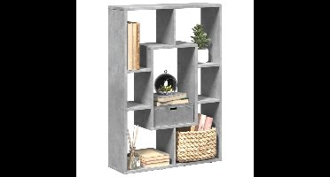 Boekenkast 63x20x90 cm bewerkt hout betongrijs