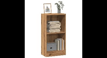 Boekenkast 40x24x76 cm bewerkt hout artisanaal eikenkleurig