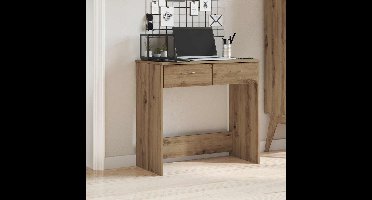 Bureau 80x40x75 cm bewerkt hout artisanaal eikenkleurig