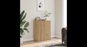 Dressoir 60x30x75 cm bewerkt hout artisanaal eikenkleur