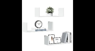 Wandschappen 3 st 58x18x18 cm bewerkt hout wit