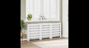 Radiatorombouw 205x21,5x83,5 cm bewerkt hout wit