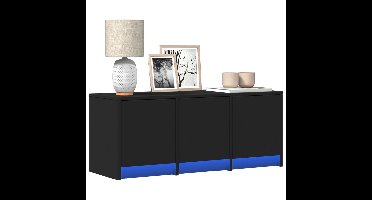 Tv-meubel met LED 97x34x40 cm bewerkt hout zwart