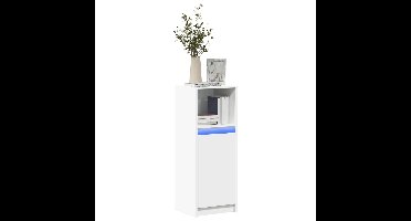 Dressoir met LED 38x34x100 cm bewerkt hout wit