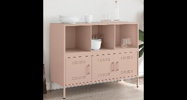 Dressoir 100,5x39x79 cm staal roze
