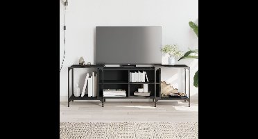 Tv-meubel 153x37x50 cm bewerkt hout zwart