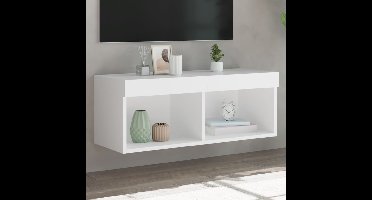 Tv-meubel met LED-verlichting 80x30x30 cm wit