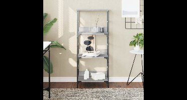 Boekenrek 50x33x117,5 cm bewerkt hout grijs sonoma eikenkleurig