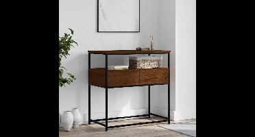 Wandtafel 75x40x75 cm bewerkt hout bruin eikenkleur