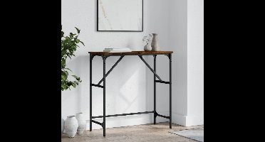 Wandtafel 75x32x75 cm bewerkt hout gerookt eikenkleurig