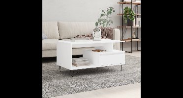 Salontafel 90x49x45 cm bewerkt hout wit