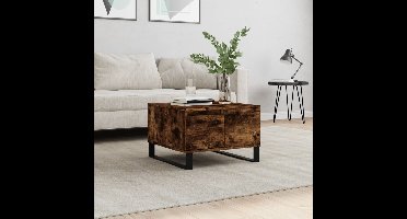 Salontafel 55x55x36,5 cm bewerkt hout gerookt eikenkleurig