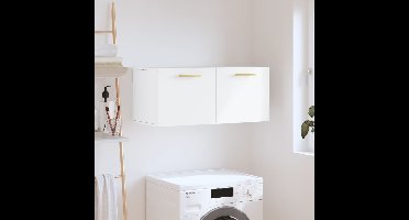 Wandkast 80x36,5x35 cm bewerkt hout wit