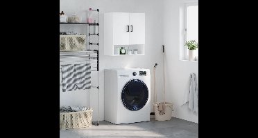 Wandkast 60x31x70 cm bewerkt hout wit