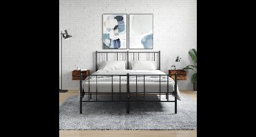 Nachtkastjes 2 st wandgemonteerd 35x35x20 cm gerookt eikenkleur