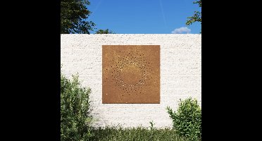 Wanddecoratie tuin zonontwerp 55x55 cm cortenstaal