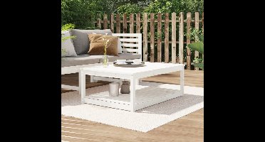 Tuintafel 121x82,5x45 cm massief grenenhout wit