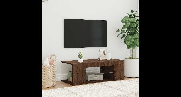 Tv-meubel met LED-verlichting 90x39x30 cm bruin eikenkleur