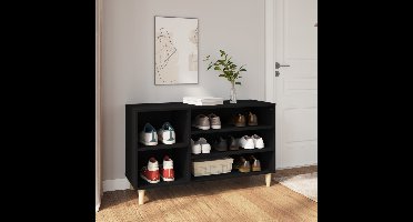 Schoenenkast 102x36x60 cm bewerkt hout zwart