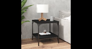 Bijzettafel 40x40x40 cm bewerkt hout zwart