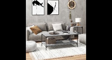 Salontafel 80x50x40 cm bewerkt hout grijs sonoma eiken