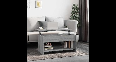 Salontafel 102x50x52,5 cm bewerkt hout grijs sonoma eikenkleur