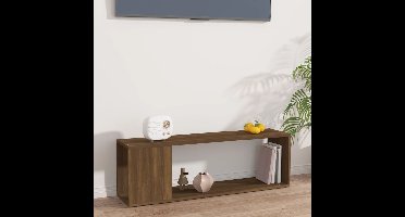 Tv-meubel 100x24x32 cm bewerkt hout bruin eikenkleur