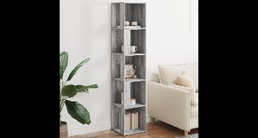 Hoekkast 33x33x164,5 cm bewerkt hout grijs sonoma eikenkleurig