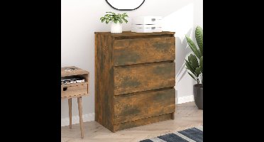 Dressoir 60x35x76 cm bewerkt hout gerookt eikenkleurig