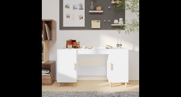 Bureau 140x50x75 cm bewerkt hout wit
