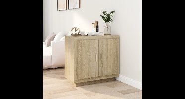 Dressoir 80x40x75 cm bewerkt hout sonoma eikenkleurig