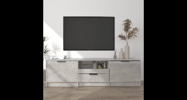 Tv-meubel 140x35x40 cm bewerkt hout betongrijs