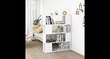 Boekenkast/kamerscherm 100x24x124 cm wit