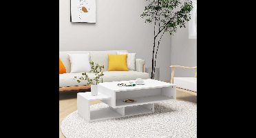 Salontafel 105x55x32 cm bewerkt hout wit