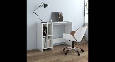 Bureau 102,5x35x75 cm bewerkt hout hoogglans wit