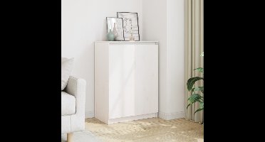 Dressoir 60x36x84 cm massief grenenhout wit