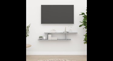 Tv-wandschap 125x18x23 cm bewerkt hout betongrijs