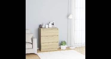 Dressoir 60x35x76 cm bewerkt hout sonoma eikenkleurig