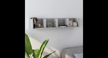 Cd-wandschap 100x18x18 cm bewerkt hout betongrijs