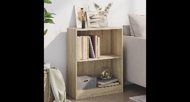 Boekenkast 60x24x76 cm bewerkt hout sonoma eikenkleurig