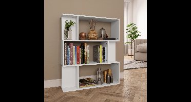Boekenkast/kamerscherm 80x24x96 cm bewerkt hout wit