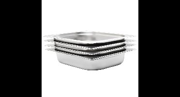Gastronormbakken 4 st GN 1/2 65 mm roestvrij staal